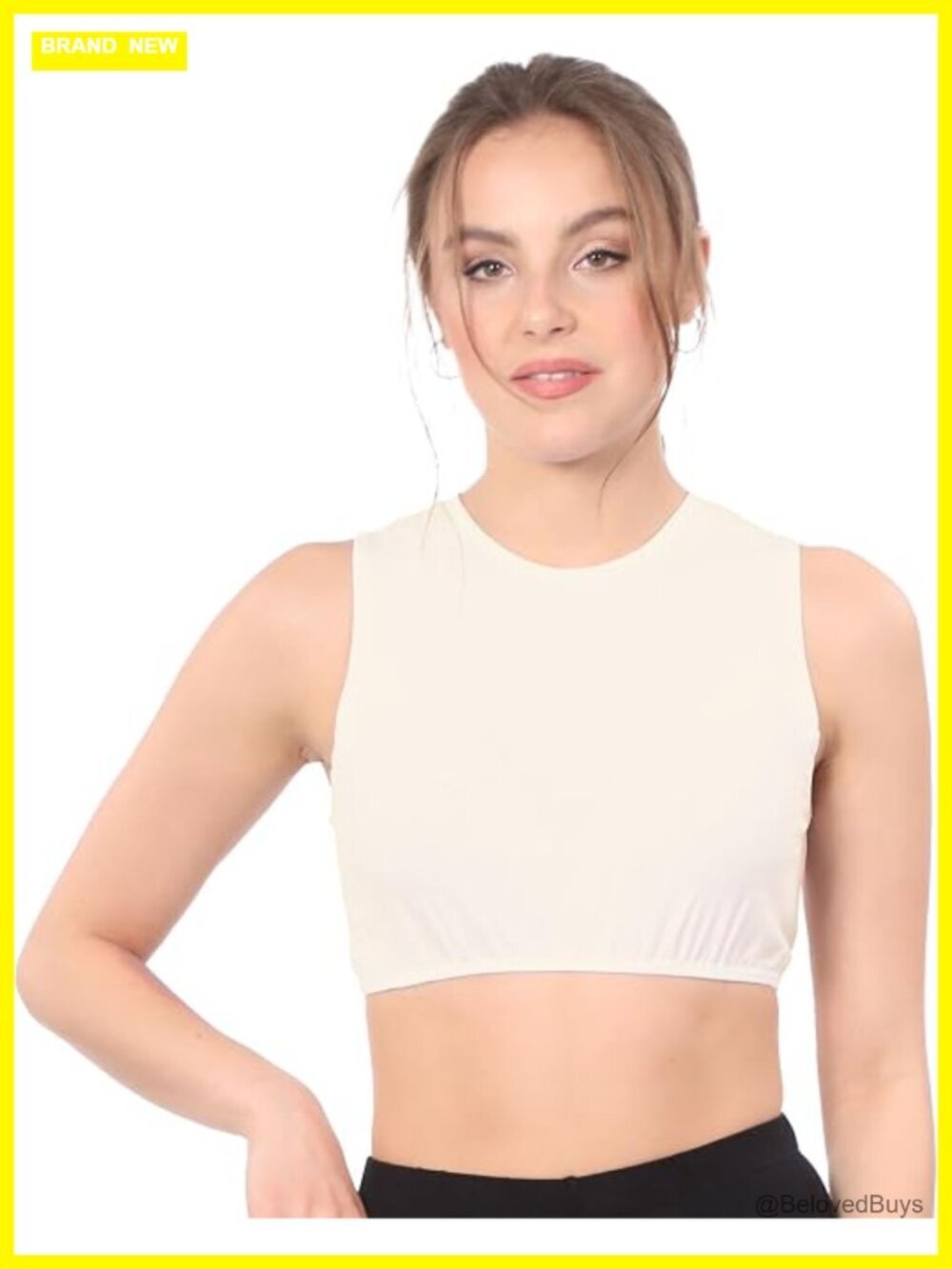 Modest High Neck Cropped Tank Layering Shell for Low-Cut Dresses